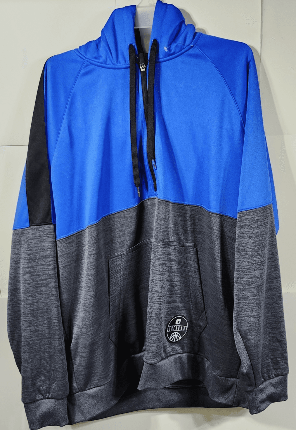 And1 Mens XL Hooded Sweatshirt Blue & Black Long Sleeve Hoodie W/Pocket