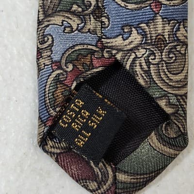 Men's Tie Necktie 100% Silk Multicolor Paisley Design Bill Blass - Thumbnail 3