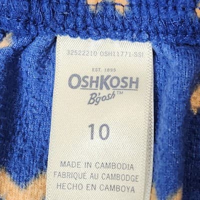OshKosh Boys Fleece Jogger Pants Size 10 Blue With Orange X Pattern - Thumbnail 8