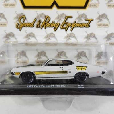 M2 Machines 1970 Ford Torino GT 429 SCJ White Car 1/64 Toy Vehicle NEW - Thumbnail 3