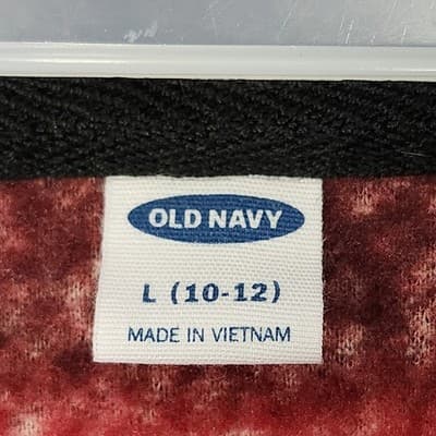 Old Navy Boys Size Large 10-12 Red/Black Buffalo Plaid Sherpa Pullover - Thumbnail 7