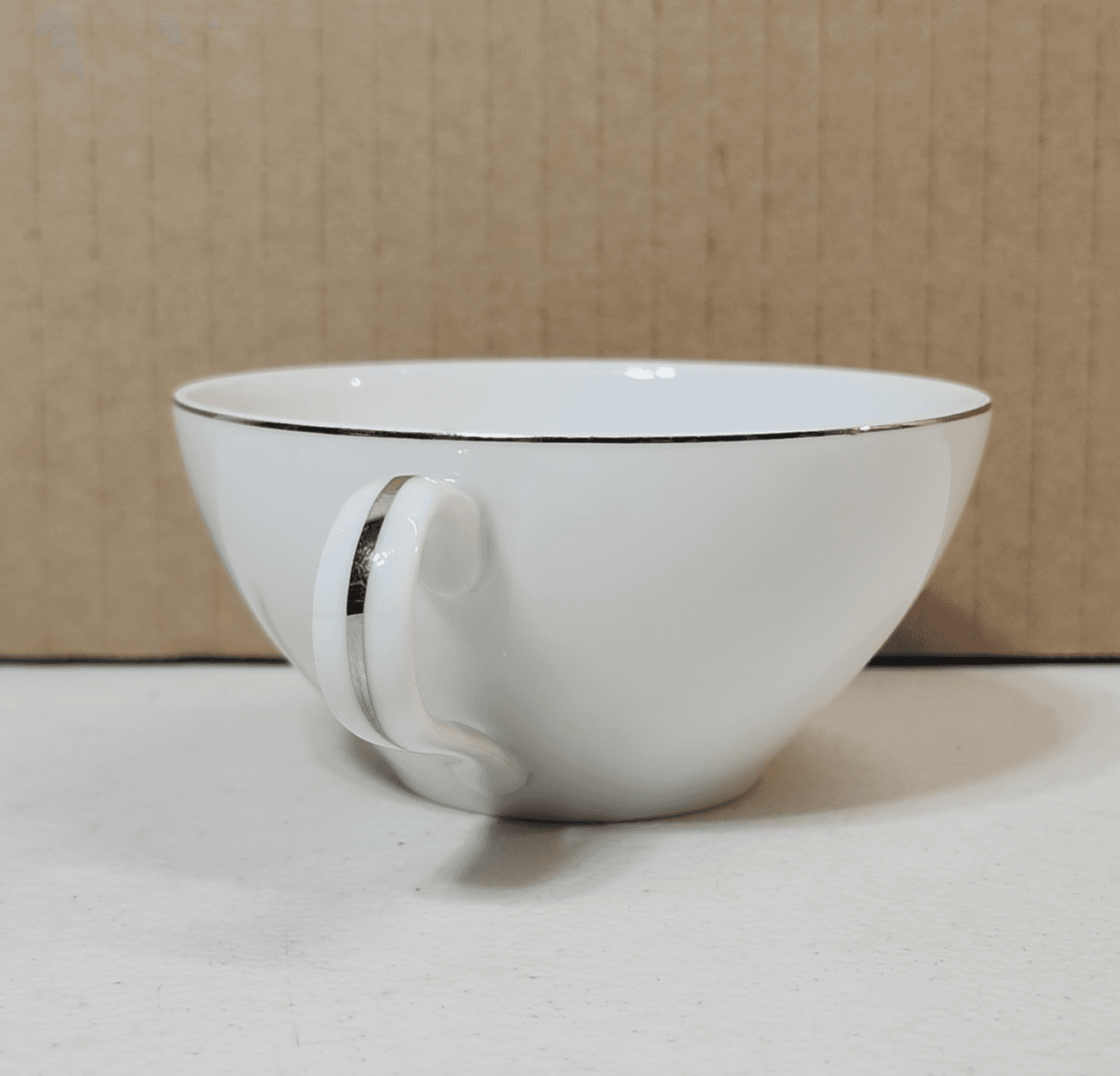 Kaysons Fine China Tea Coffee Cup Made in Japan Silver Rhythm - Thumbnail 4