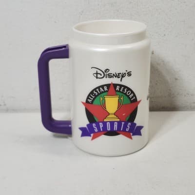 Disney's All-Star Resort Sports Travel Mug Plastic Cup Purple Lid Vintage 1990s - Thumbnail 7