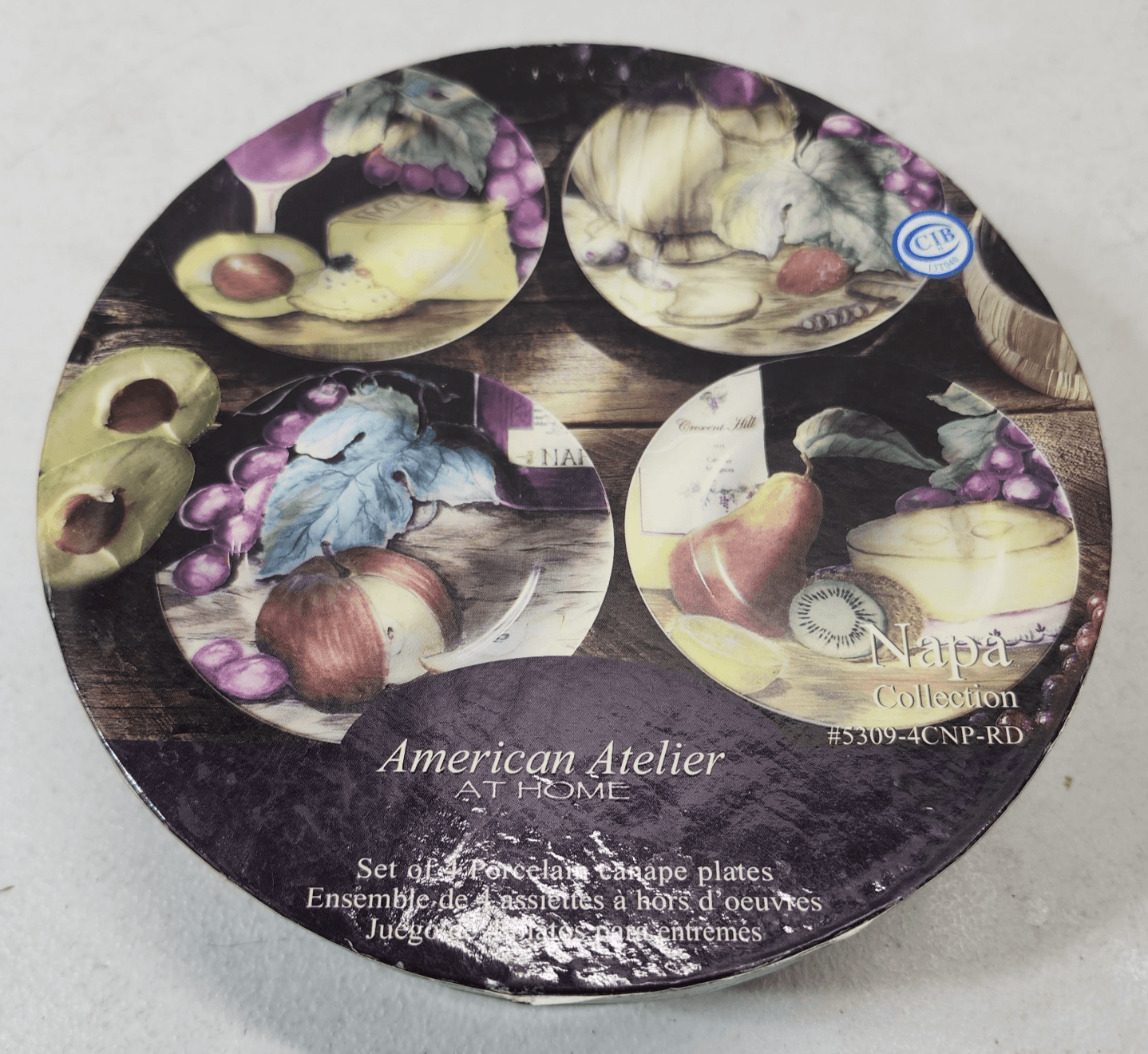 American Atelier 3 Plates NAPA #5309 Dessert Salad Cheese Fruit Wine Snack Food - Thumbnail 9