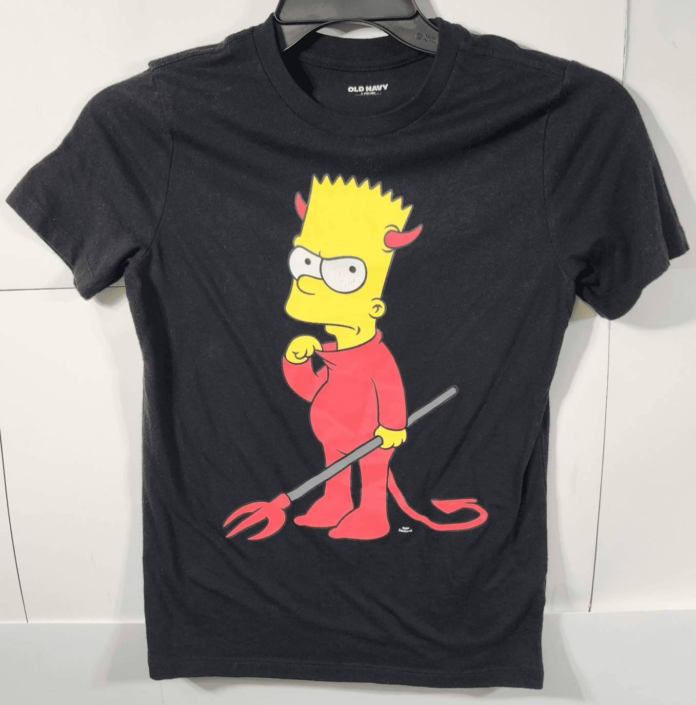 Bart Simpson Graphic Tee Cartoon Black T-Shirt Size Large 10-12 Old Navy - Thumbnail 5