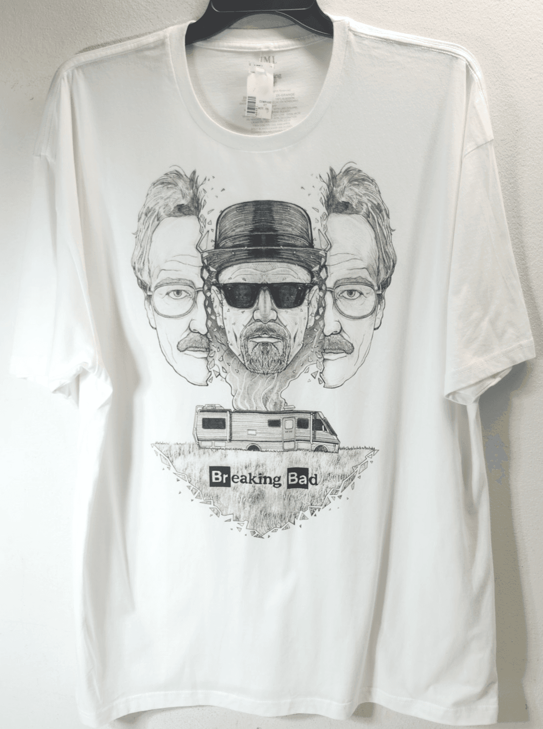 IML Men's Size 2XL Breaking Bad White Graphic T-Shirt White Short Sleeve NEW