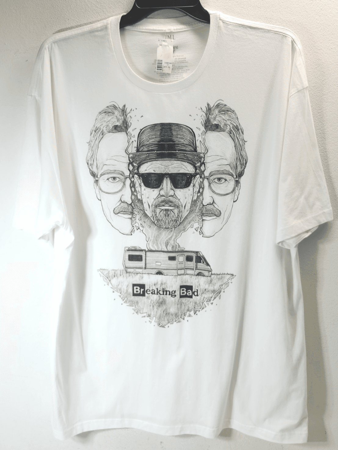 IML Men's Size 2XL Breaking Bad White Graphic T-Shirt White Short Sleeve NEW - Thumbnail 5