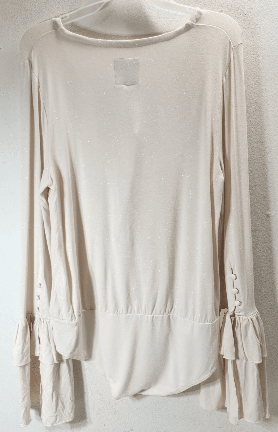 Chaser Womens Bodysuit Shirt Top Size Large Sparkly Beige NEW - Thumbnail 5