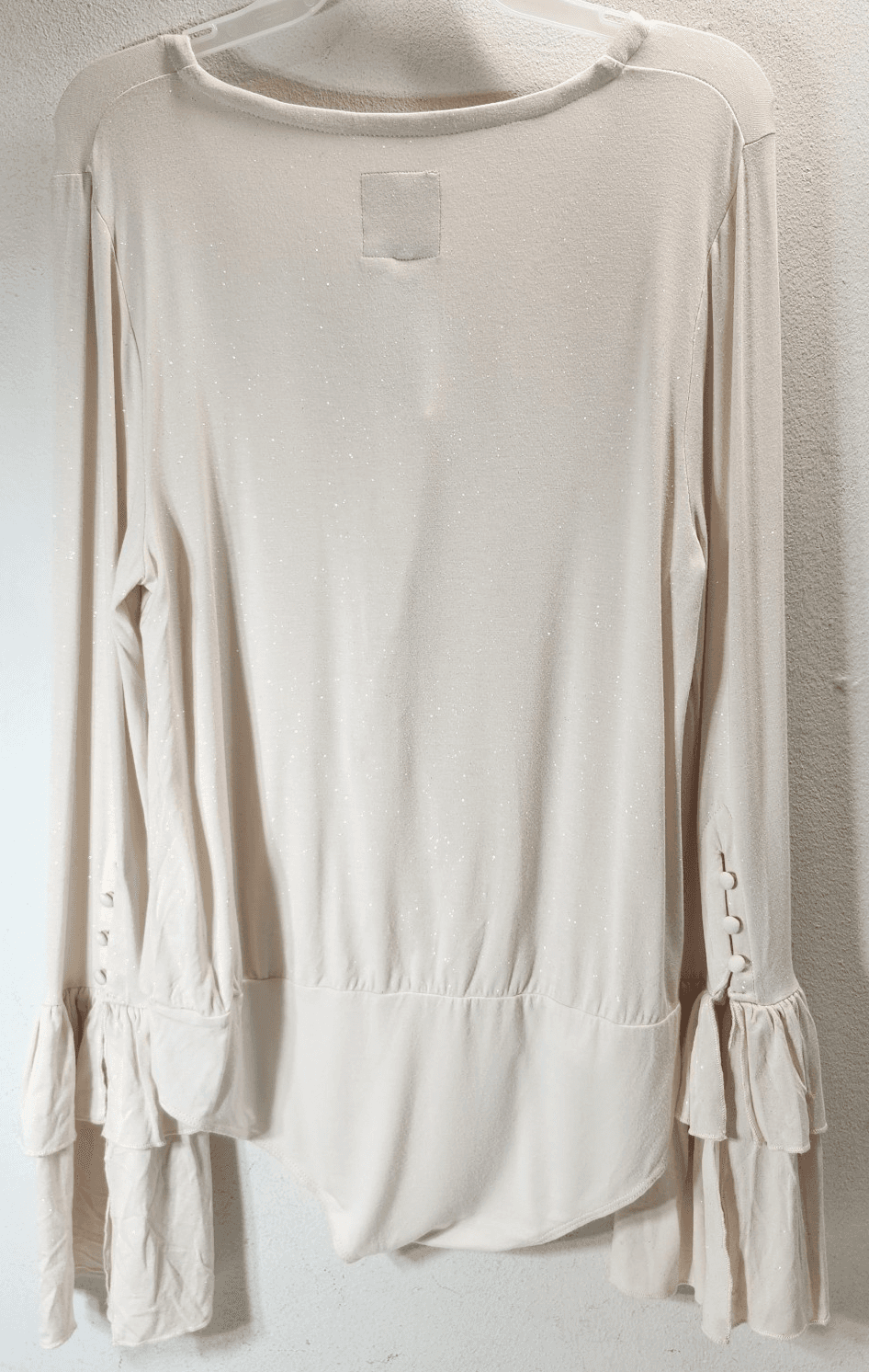 Chaser Womens Bodysuit Shirt Top Size Large Sparkly Beige NEW - Thumbnail 7