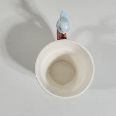 Hermitage Pottery Birdhouse Tea Cup Ceramic Dolo Blue Bird - Thumbnail 7