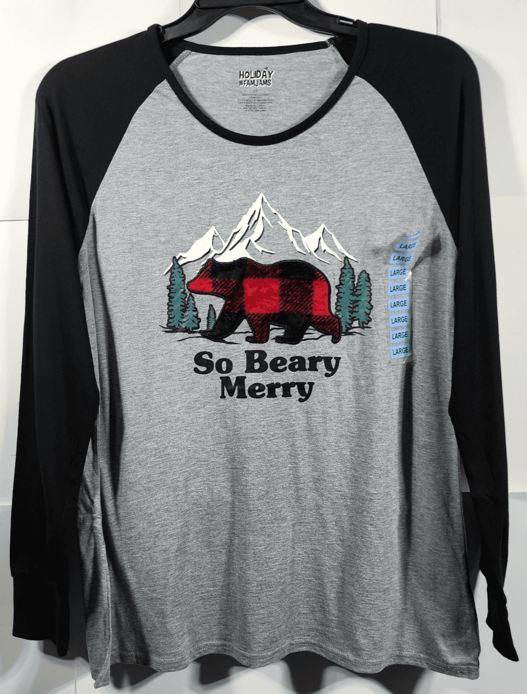 Famjams Shirt Men’s Large So Beary Merry Long Sleeve NEW - Thumbnail 5