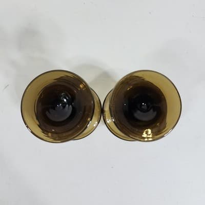 Vintage Libbey Tawny Accent Smokey Brown Wine/Water Glass Goblets Lot of 2 - Thumbnail 4