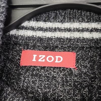 Izod Sweater Mens XXL Gray Pullover Long Sleeve 1/4 Zip Cable Knit - Thumbnail 7