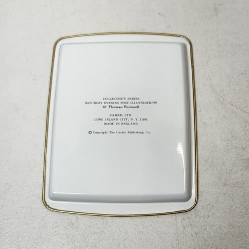 Vintage Norman Rockwell Evening Post Tin Tray Home Bar Decor Collectors Series - Thumbnail 5
