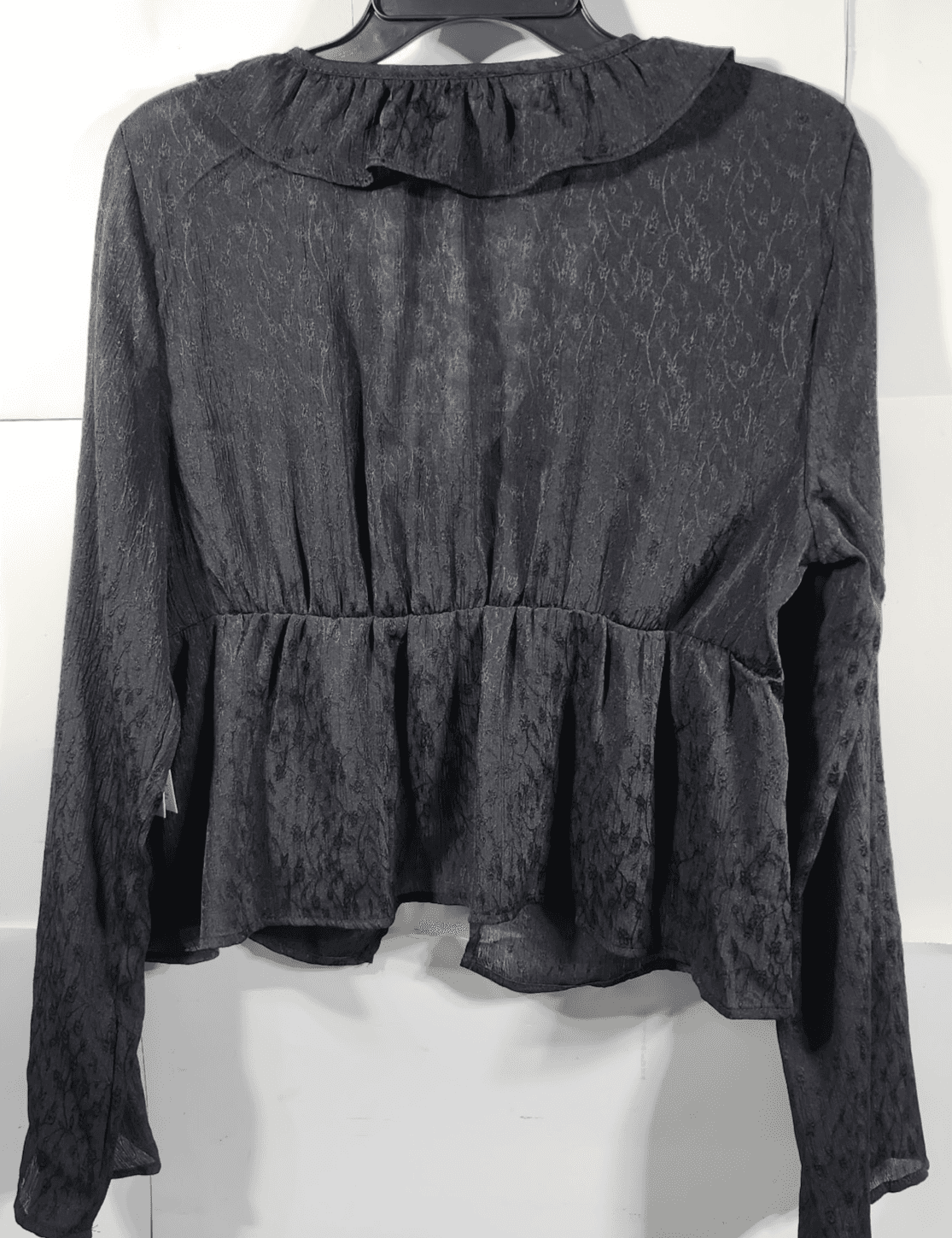 Womens Babydoll Top Size L Cottage Fairycore Glam Black No Boundaries NEW - Thumbnail 4