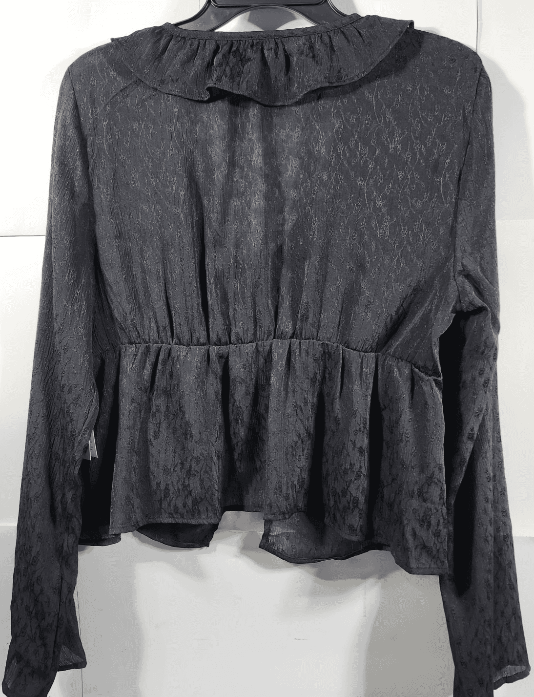 Womens Babydoll Top Size L Cottage Fairycore Glam Black No Boundaries NEW - Thumbnail 6