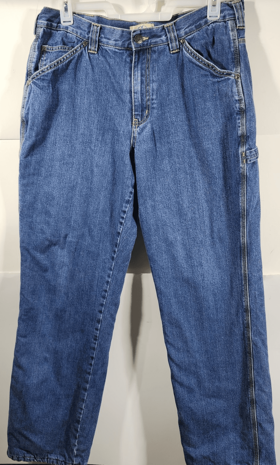 Blue Mountain Men's Cargo Jeans Fleece Lined 36x34 Blue Denim Outdoors Work - Thumbnail 6