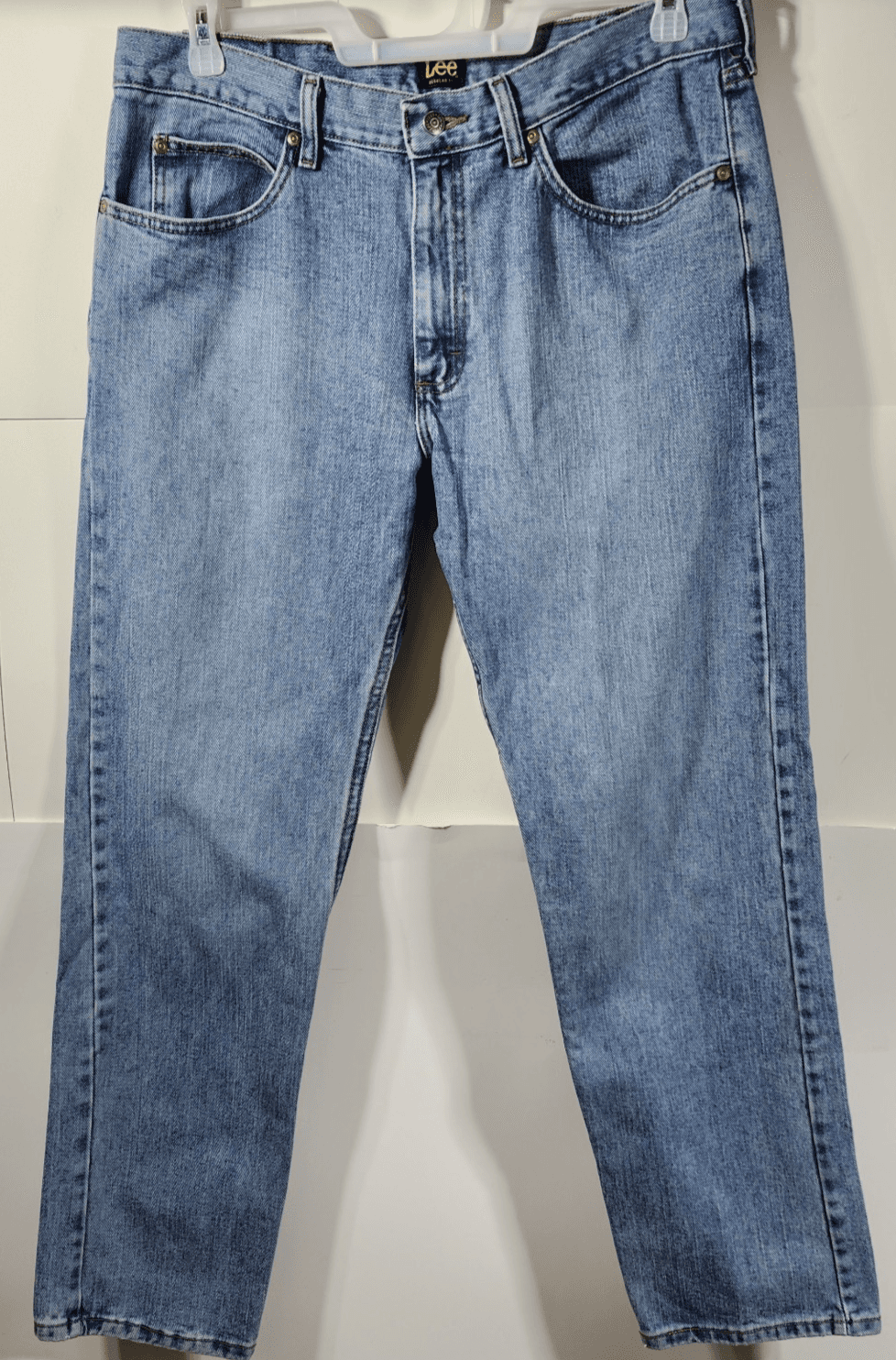 Lee Jeans Men's Size 36X32 Regular Fit 100% Cotton Blue Denim Pants - Thumbnail 5