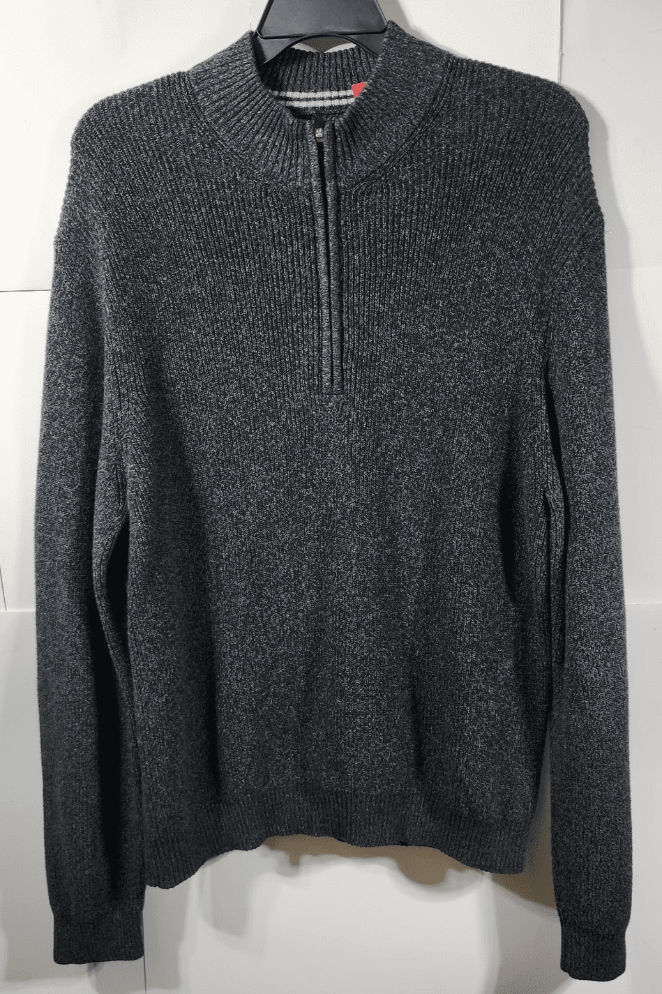 Izod Sweater Mens XXL Gray Pullover Long Sleeve 1/4 Zip Cable Knit - Thumbnail 5