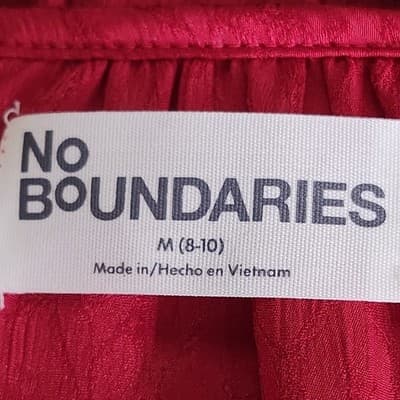 Womens Babydoll Top Size M Cottage Fairycore Glam Red No Boundaries NEW - Thumbnail 7
