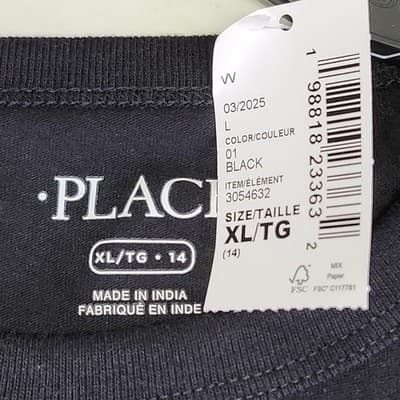 The Children's Place Tshirt Size XL First Day Of Third Grade Graphic Black NEW - Thumbnail 7
