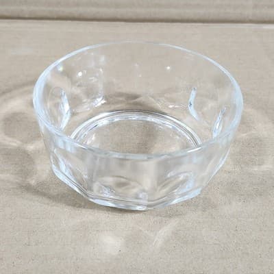 Vintage Arcoroc France Dimpled Thumbprint Glass Dessert Bowl 4.25" - Thumbnail 3