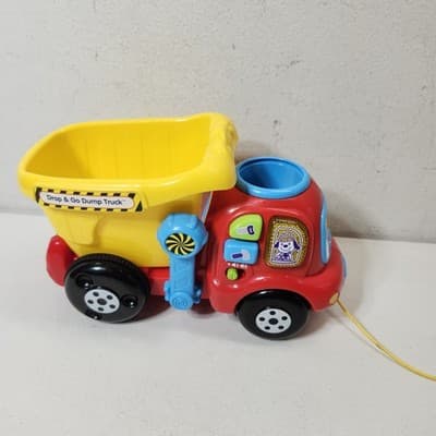 Vtech Drop & Go Dump Truck in Yellow For Toddlers Ages 6 Month to 3 Years Old - Thumbnail 3