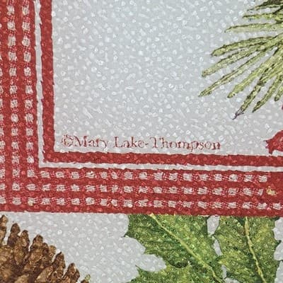 Textured Glass Hotplate Holiday Home Decor Pinecones & Bird Mary Lake Thompson - Thumbnail 5