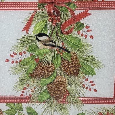 Textured Glass Hotplate Holiday Home Decor Pinecones & Bird Mary Lake Thompson - Thumbnail 4