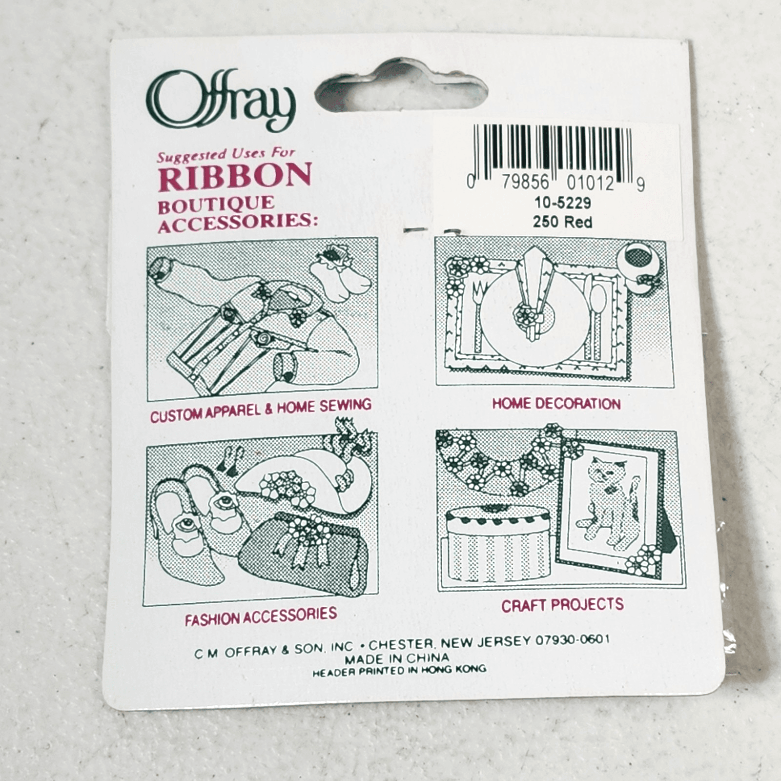 Offray RIBBON Boutique Accessories CRAFTS 260 Red Flowers Floral NEW - Thumbnail 4