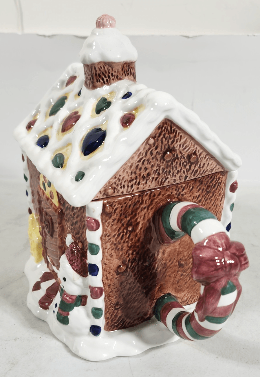Jay Imports Christmas Teapot Holiday Snowman Angel Theme Gingerbread Decor - Thumbnail 4