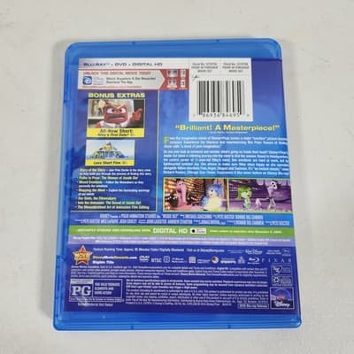 Inside Out Blu-ray/DVD Combo Cartoon Movie - Thumbnail 3