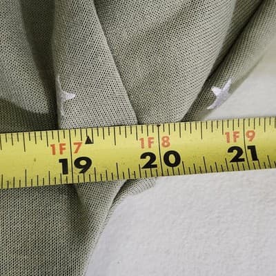 Girls Crop Hoodie L Full Zip Green With Silver Star Pattern Long Sleeve - Thumbnail 2