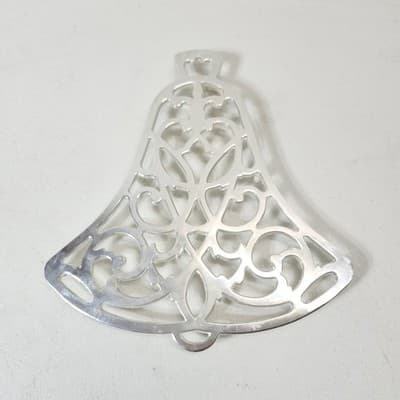 Vintage Wm. A. Rogers Oneida Silver Color Metal Bell Footed Trivet Hot Pad USA - Thumbnail 2