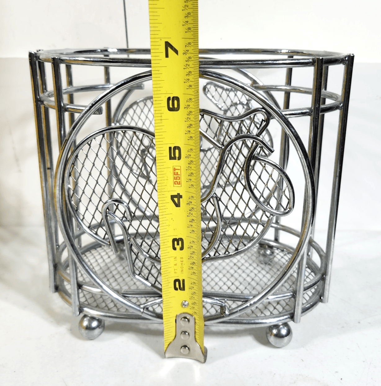 Rooster Chrome Metal Tabletop 6.5” Home Decor Holder - Thumbnail 6