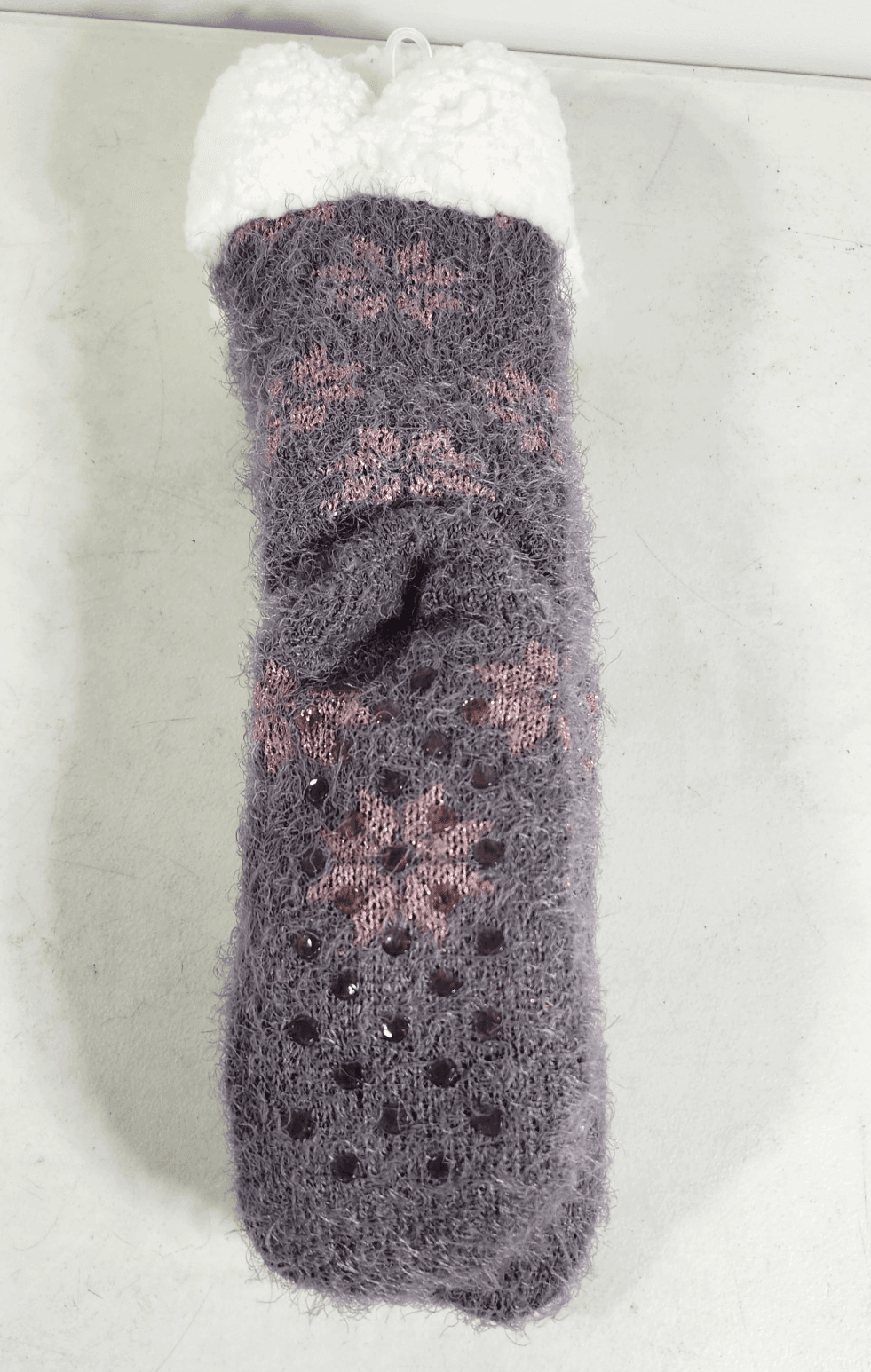 Women's Cozy Critter Socks Pink Snowflakes Size 8-11 Grip Bottom NEW - Thumbnail 6