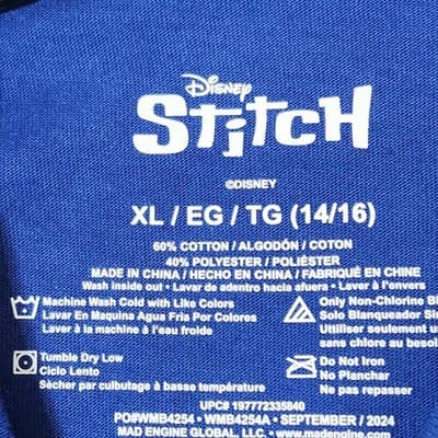 Disney Lilo & Stitch "Up To Snow Good" Graphic T-shirt Boys Size XL NEW - Thumbnail 8