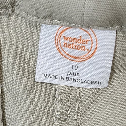 Wonder Nation Girls Size 10 Plus Khaki Pull On Pants Beige With Pockets NEW - Thumbnail 8