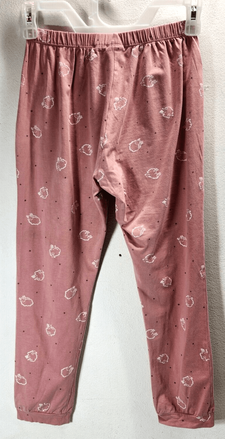 Zara Girls Elastic Waist Pull On Leggings Size 9-10 Pink Lamb Design Pants - Thumbnail 4