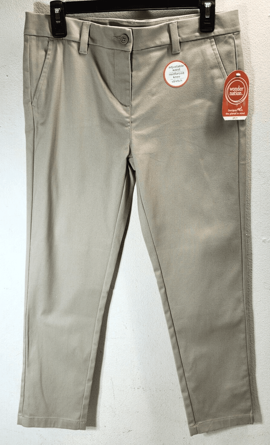 Wonder Nation Girls Size 10 Plus Khaki Pull On Pants Beige With Pockets NEW - Thumbnail 5
