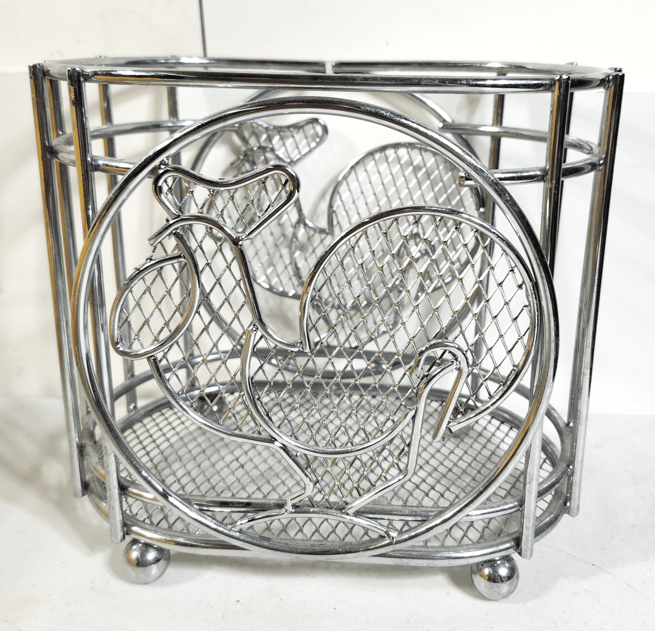 Rooster Chrome Metal Tabletop 6.5” Home Decor Holder - Thumbnail 2