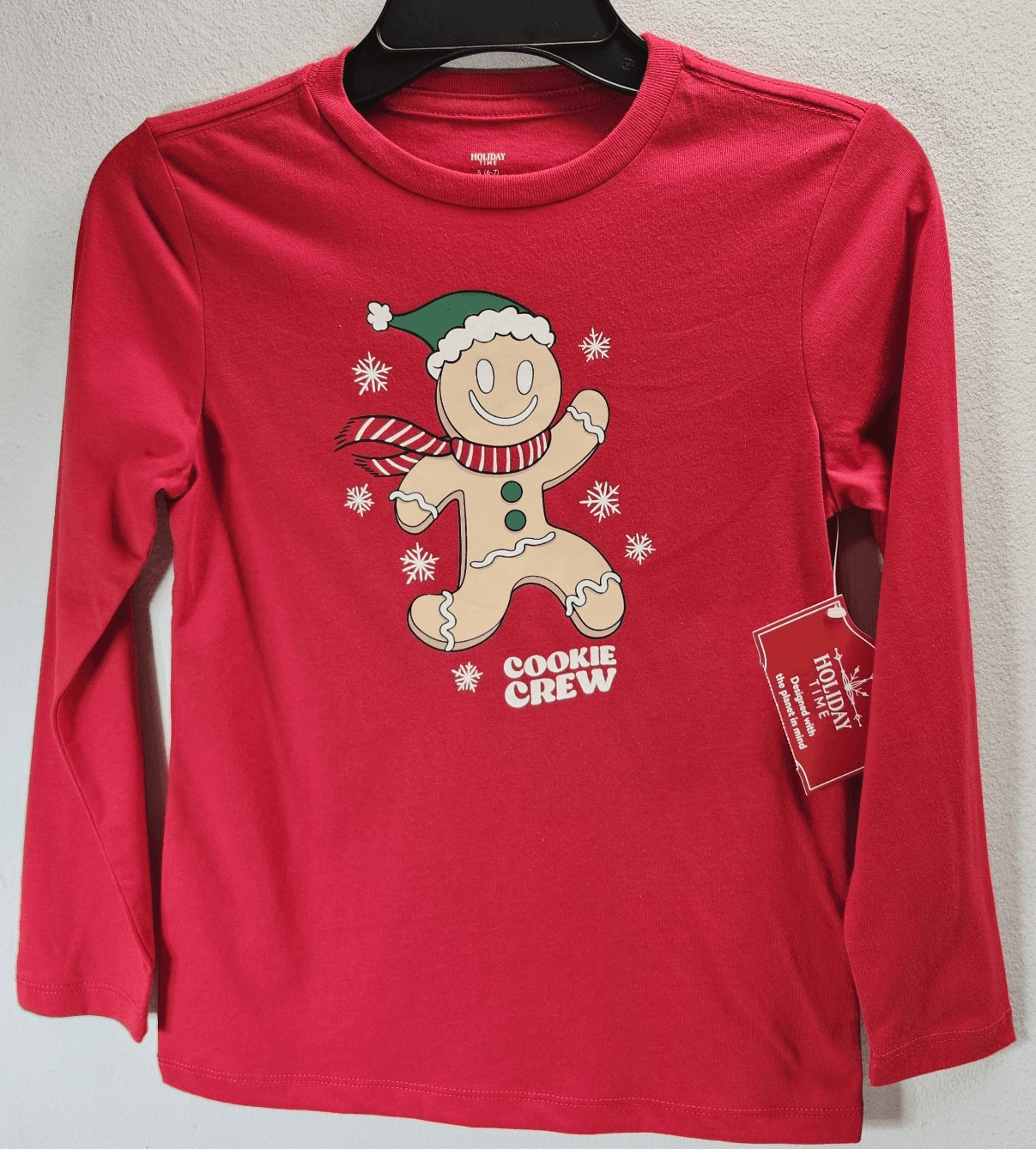 Holiday Time Christmas Childrens Girls Size Small Long Sleeve Tee Shirt NEW - Thumbnail 5