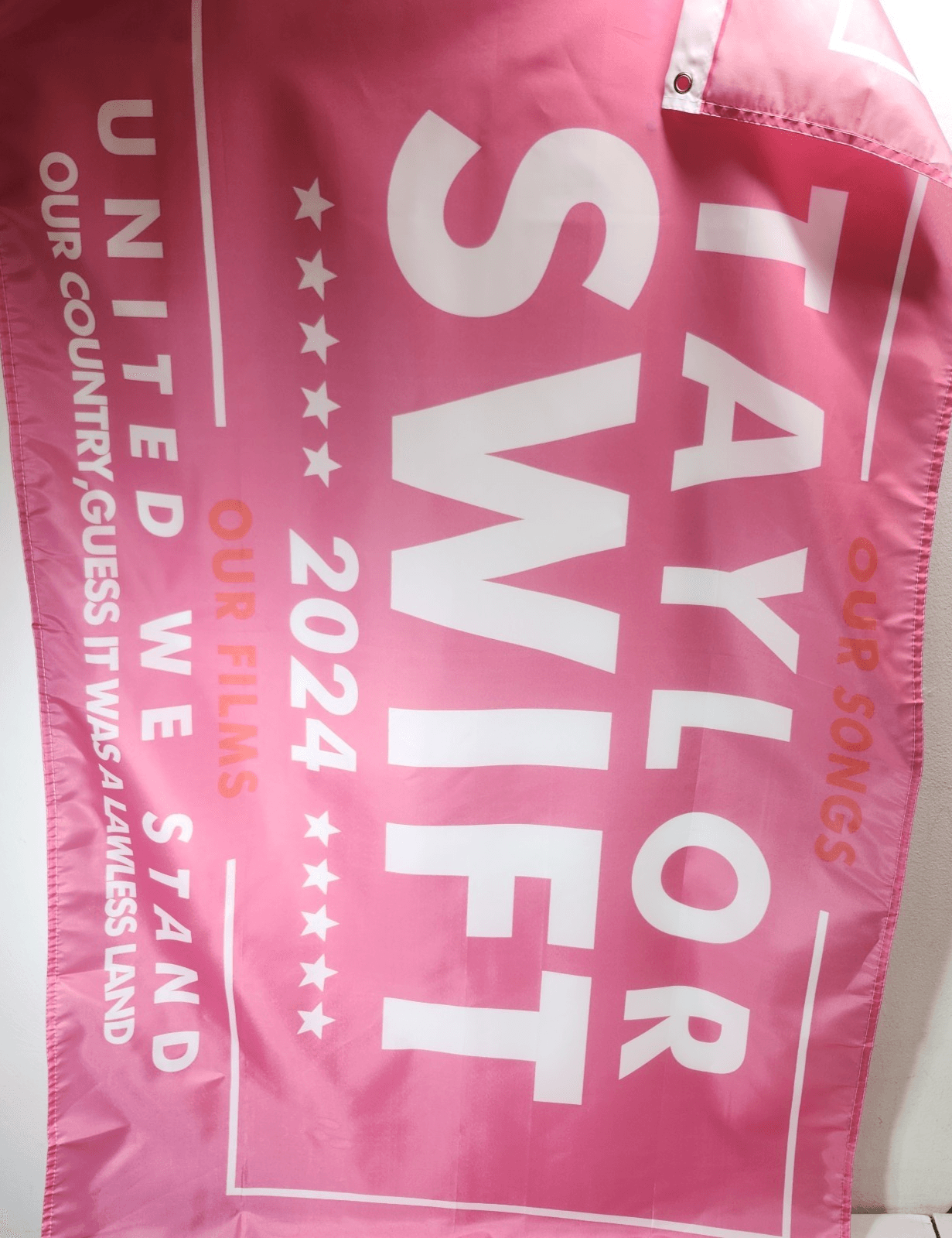 Taylor Swift 2024 United We Stand Large Pink Flag 3 Ft X 5 Ft Home Decor - Thumbnail 2