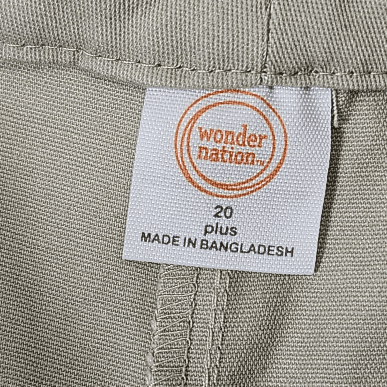Wonder Nation Girls Size 20 Plus Khaki Pull On Pants Beige With Pockets NEW - Thumbnail 9