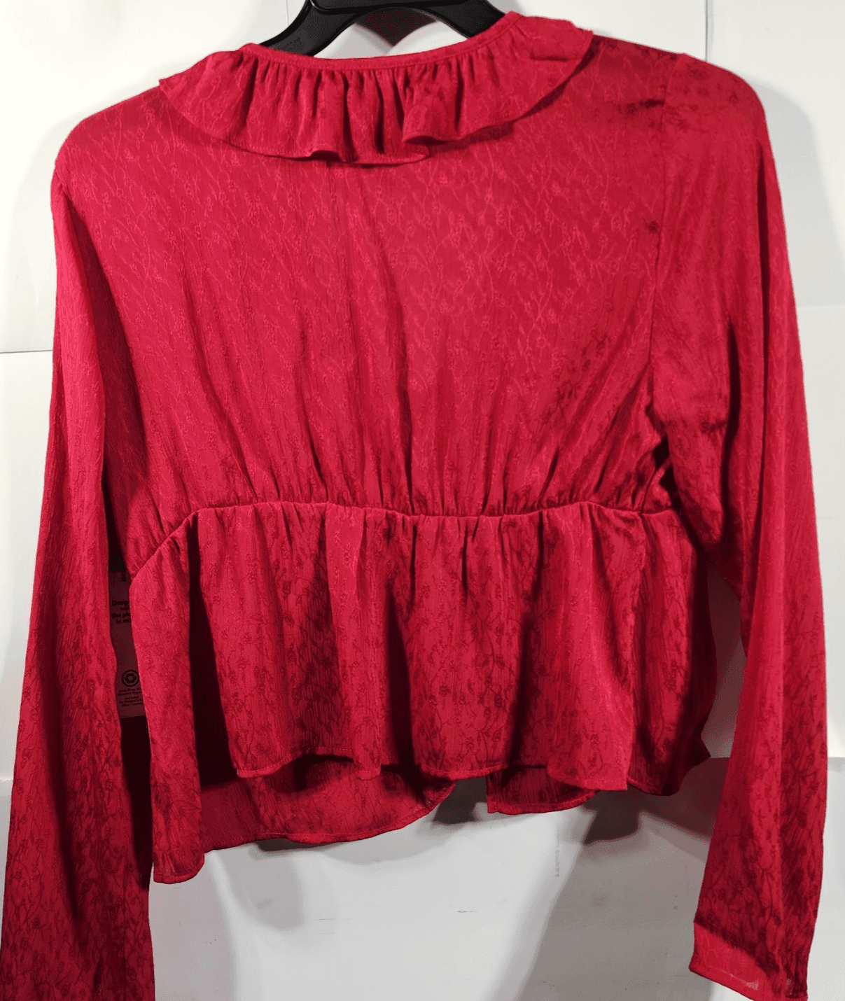 Womens Babydoll Top Size L Cottage Fairycore Glam Red No Boundaries NEW - Thumbnail 4