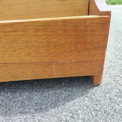 Vintage Wooden Wood Magazine Rack Holder MCM Spindles - Thumbnail 4