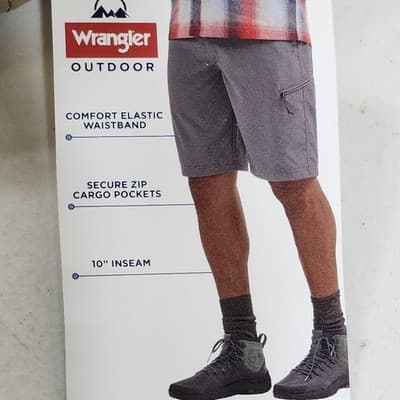 Wrangler Mens 46 Cargo Shorts Moisture Wicking UPF Pockets Softshell Brown NEW - Thumbnail 8