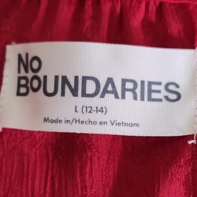 Womens Babydoll Top Size L Cottage Fairycore Glam Red No Boundaries NEW - Thumbnail 7