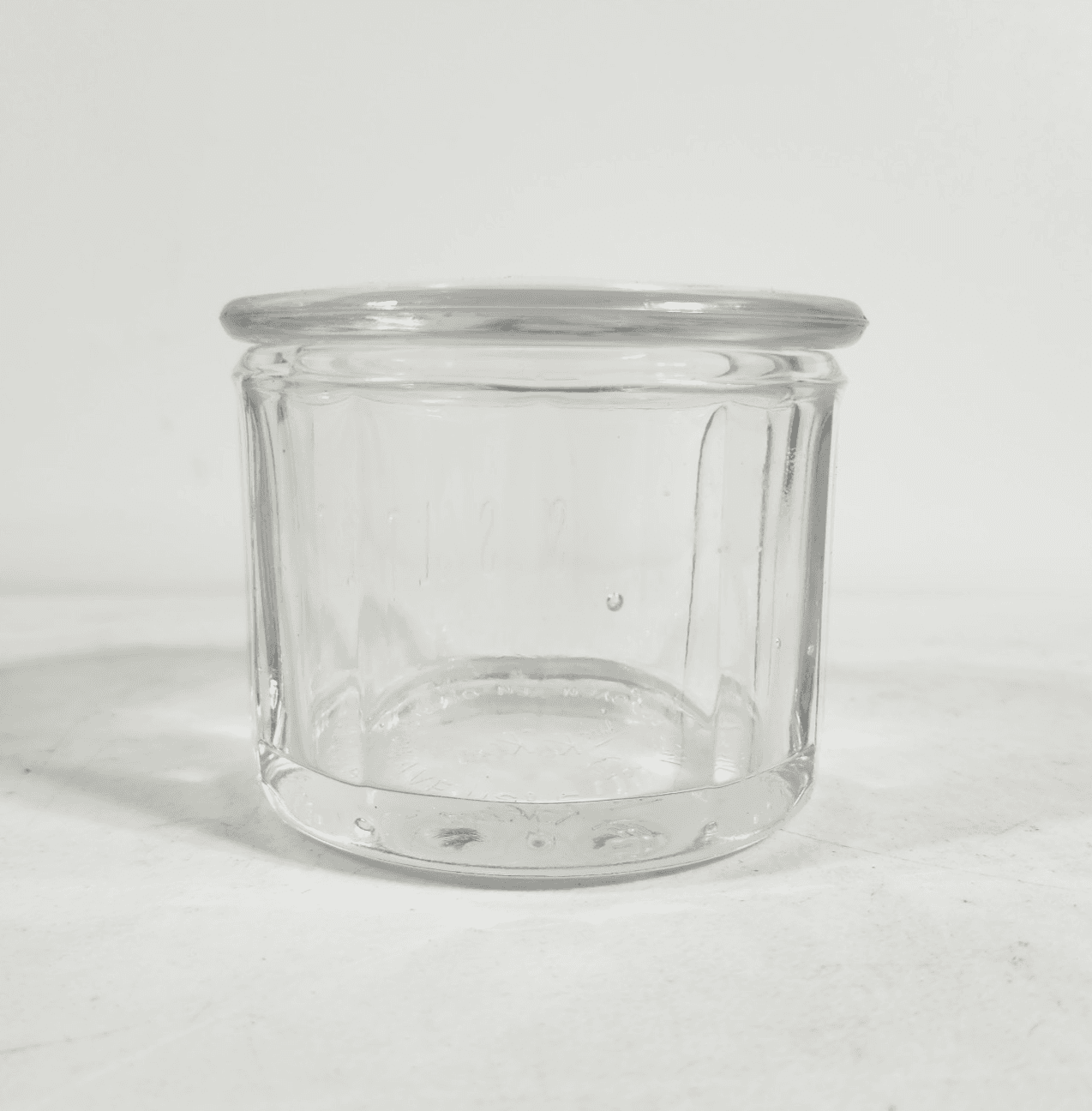 Vtg Anchor Hocking Fire King Salt Box Glass Jar Canister With Lid 2.75" Tall - Thumbnail 4