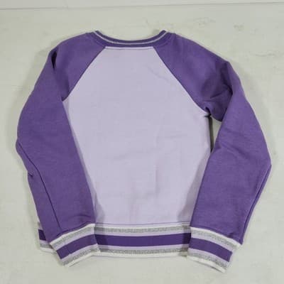 Athletic Works Girls Fleece Sweatshirt Size XS 4-5 Purple Shirt Top NEW - Thumbnail 2